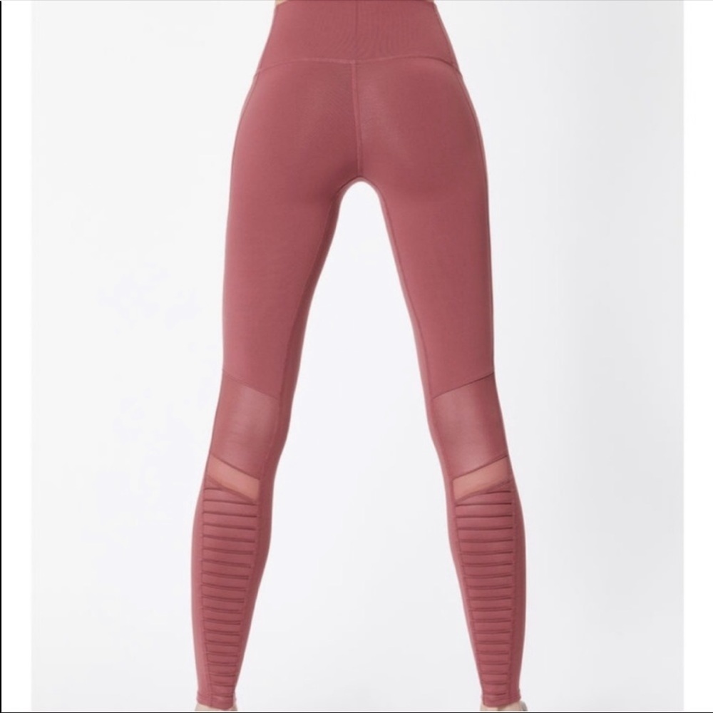 Alo Yoga High Waisted Sienna Burnt Orange Moto Leggings Size XS - Picture 4 of 11